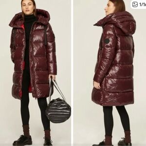 SAVE THE DUCK Deep Burgundy Puffer Jacket